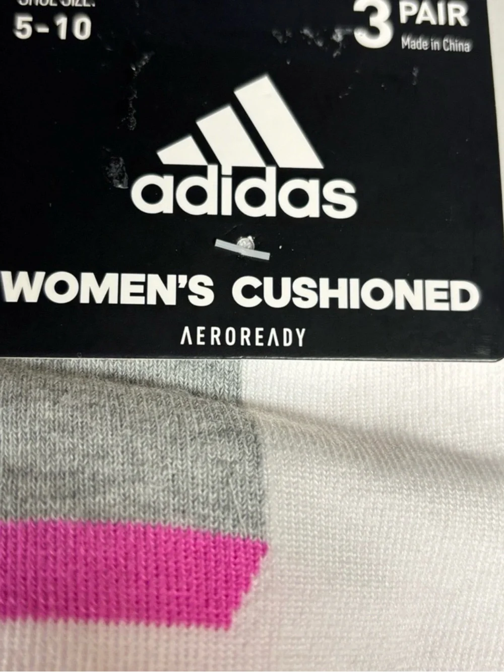 New Adidas Socks Women’s 3 Pair White Aeroready Cushion Quarter Athletic Casual